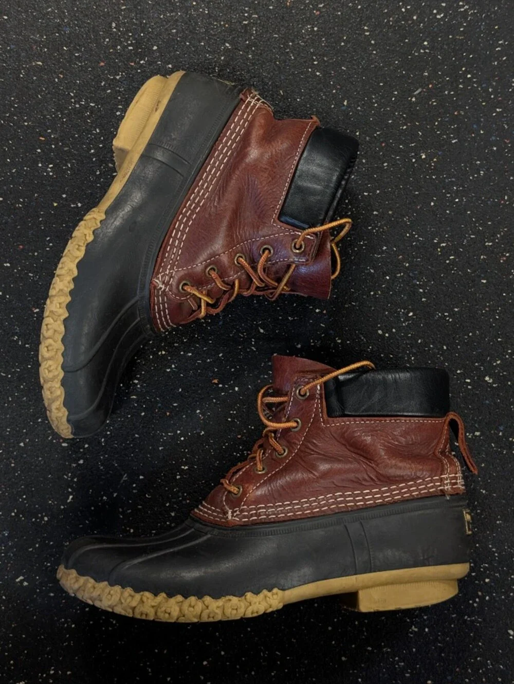 Bean Boots by LL Bean Waterproof Duck Boots Shoes Mens Size 8 Brown Lace Up